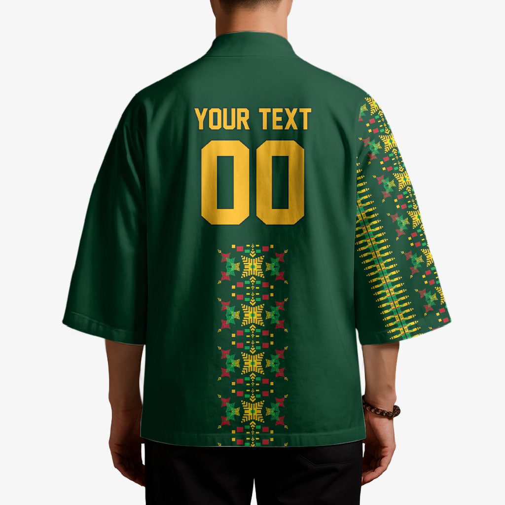 Custom Women’s Cricket Guyana Floral Series Kimono Rainforest Floral Geometry Motif