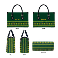 Custom Women’s Cricket Guyana Floral Series Leather Bag Rainforest Floral Geometry Motif