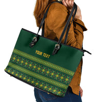 Custom Women’s Cricket Guyana Floral Series Leather Tote Bag Rainforest Floral Geometry Motif