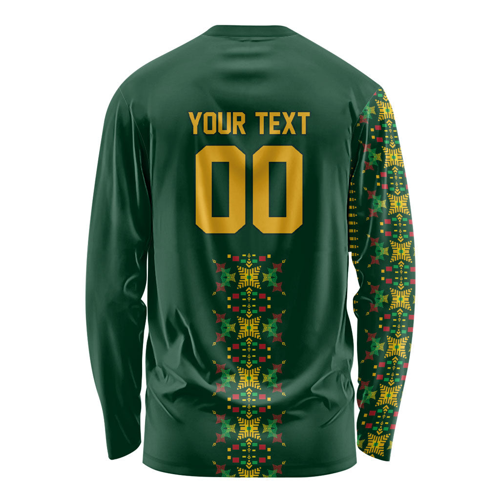 Custom Women’s Cricket Guyana Floral Series Long Sleeve Shirt Rainforest Floral Geometry Motif