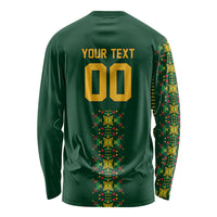 Custom Women’s Cricket Guyana Floral Series Long Sleeve Shirt Rainforest Floral Geometry Motif