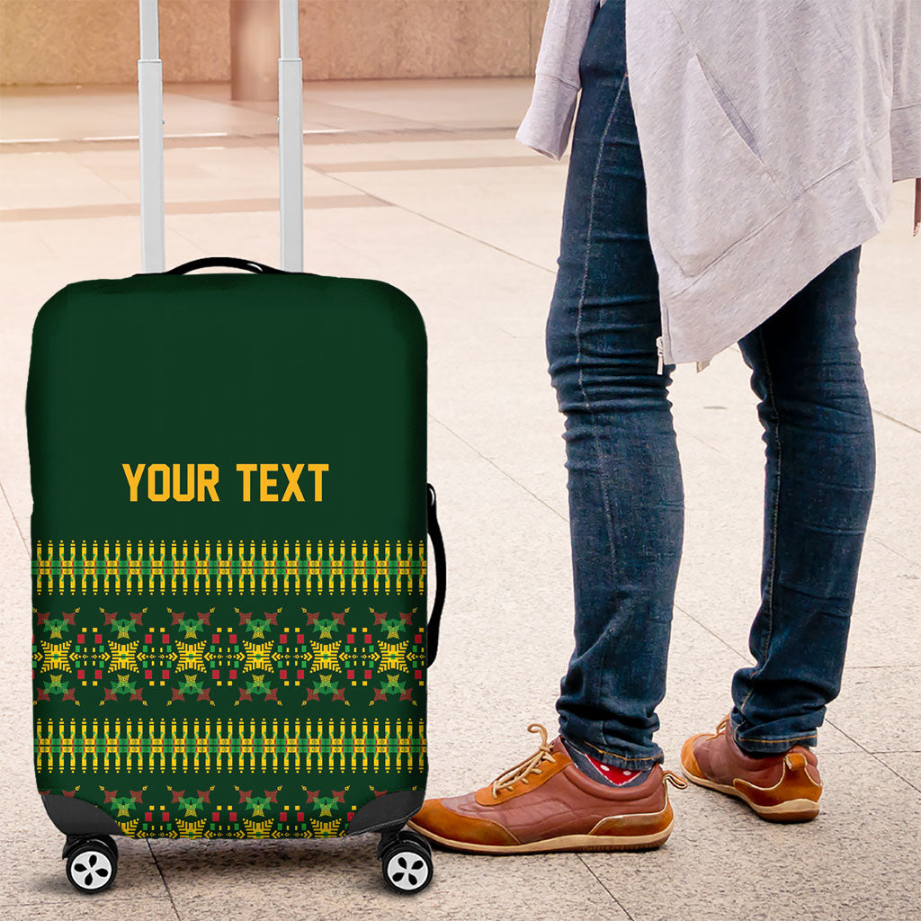 Custom Women’s Cricket Guyana Floral Series Luggage Cover Rainforest Floral Geometry Motif