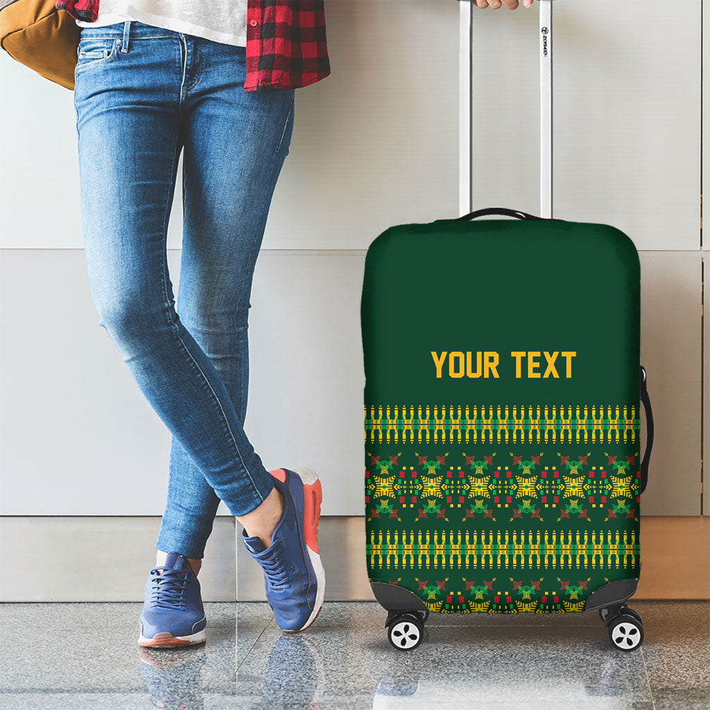 Custom Women’s Cricket Guyana Floral Series Luggage Cover Rainforest Floral Geometry Motif