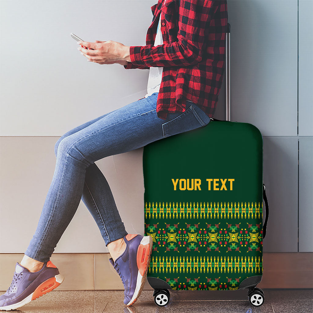 Custom Women’s Cricket Guyana Floral Series Luggage Cover Rainforest Floral Geometry Motif