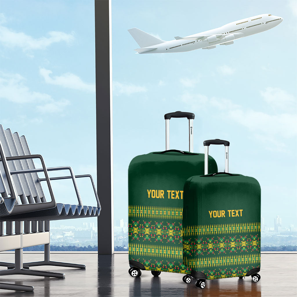 Custom Women’s Cricket Guyana Floral Series Luggage Cover Rainforest Floral Geometry Motif