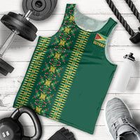 Custom Women’s Cricket Guyana Floral Series Men Tank Top Rainforest Floral Geometry Motif