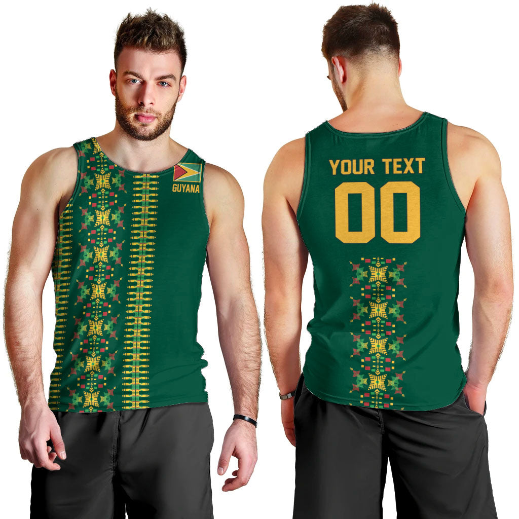 Custom Women’s Cricket Guyana Floral Series Men Tank Top Rainforest Floral Geometry Motif