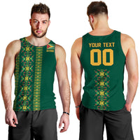 Custom Women’s Cricket Guyana Floral Series Men Tank Top Rainforest Floral Geometry Motif