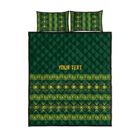 Custom Women’s Cricket Guyana Floral Series Quilt Bed Set Rainforest Floral Geometry Motif
