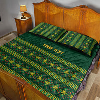 Custom Women’s Cricket Guyana Floral Series Quilt Bed Set Rainforest Floral Geometry Motif