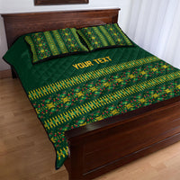 Custom Women’s Cricket Guyana Floral Series Quilt Bed Set Rainforest Floral Geometry Motif