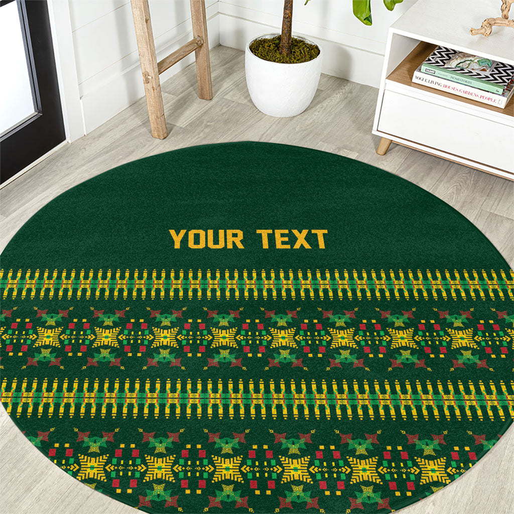 Custom Women’s Cricket Guyana Floral Series Round Carpet Rainforest Floral Geometry Motif