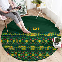 Custom Women’s Cricket Guyana Floral Series Round Carpet Rainforest Floral Geometry Motif
