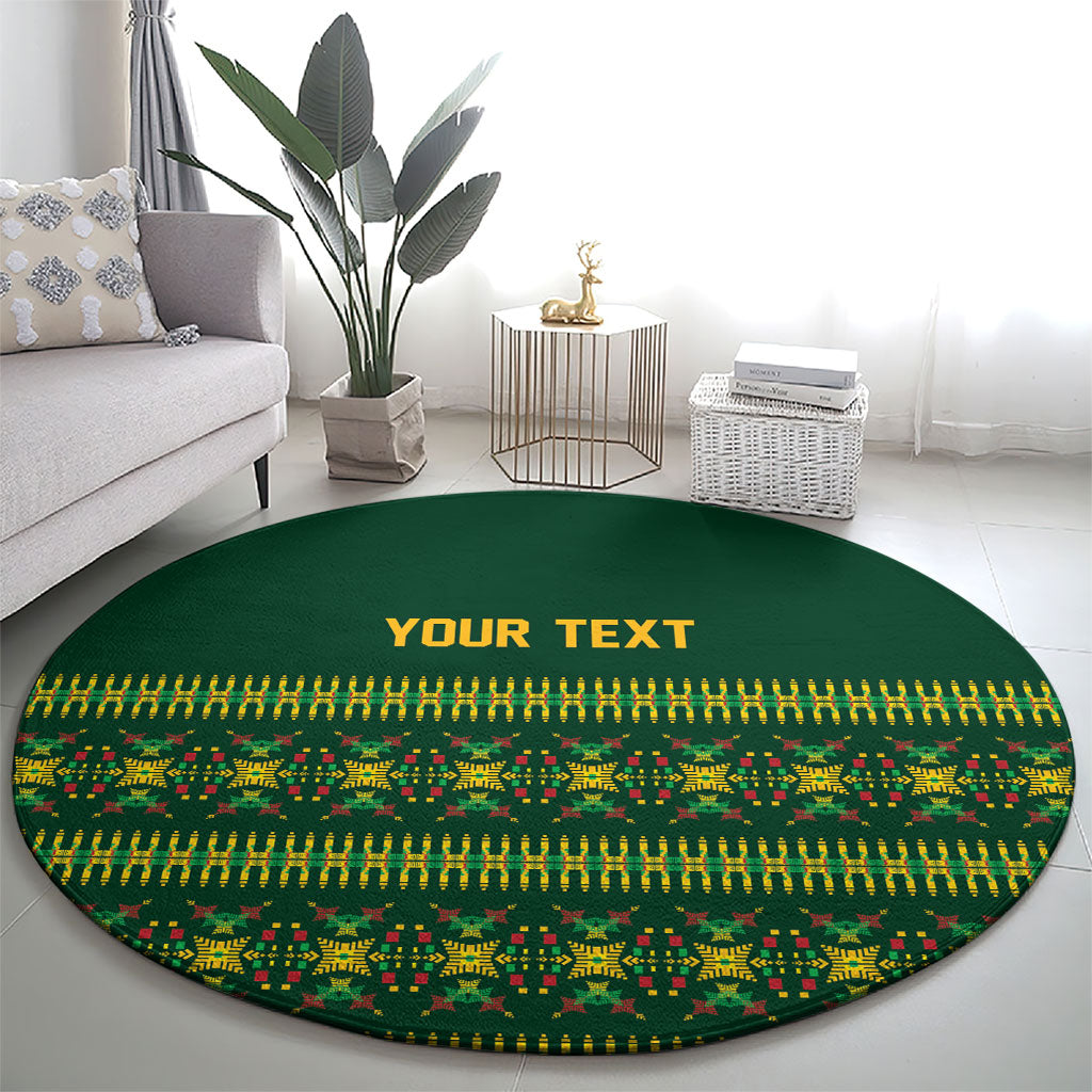 Custom Women’s Cricket Guyana Floral Series Round Carpet Rainforest Floral Geometry Motif