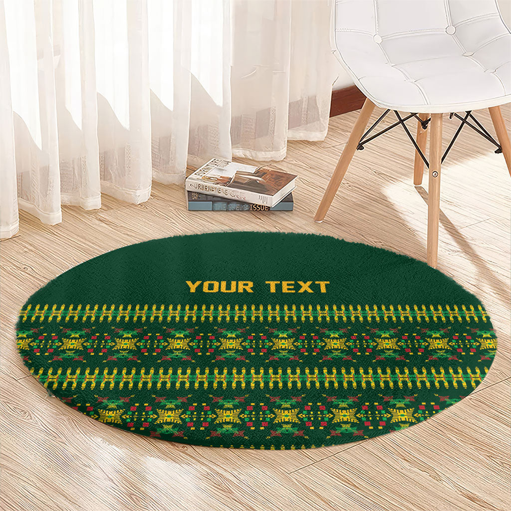 Custom Women’s Cricket Guyana Floral Series Round Carpet Rainforest Floral Geometry Motif