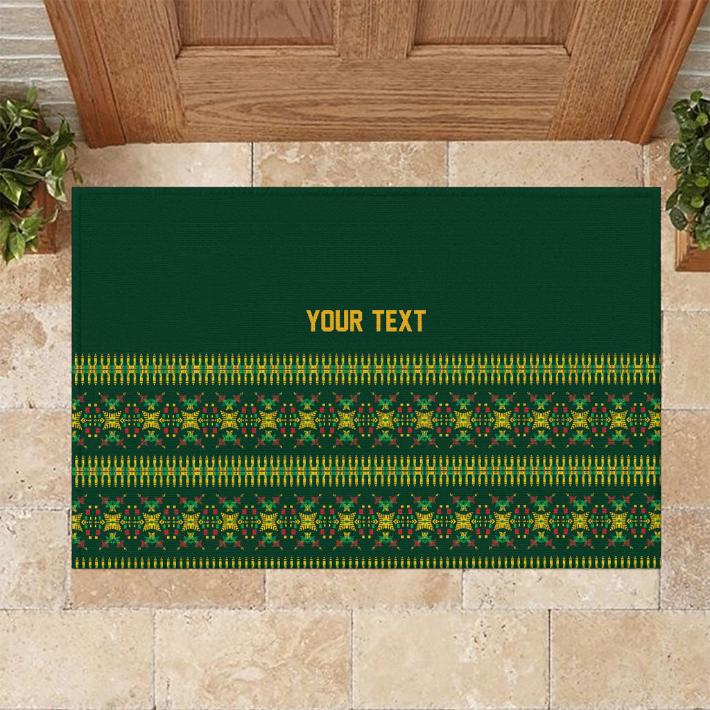 Custom Women’s Cricket Guyana Floral Series Rubber Doormat Rainforest Floral Geometry Motif