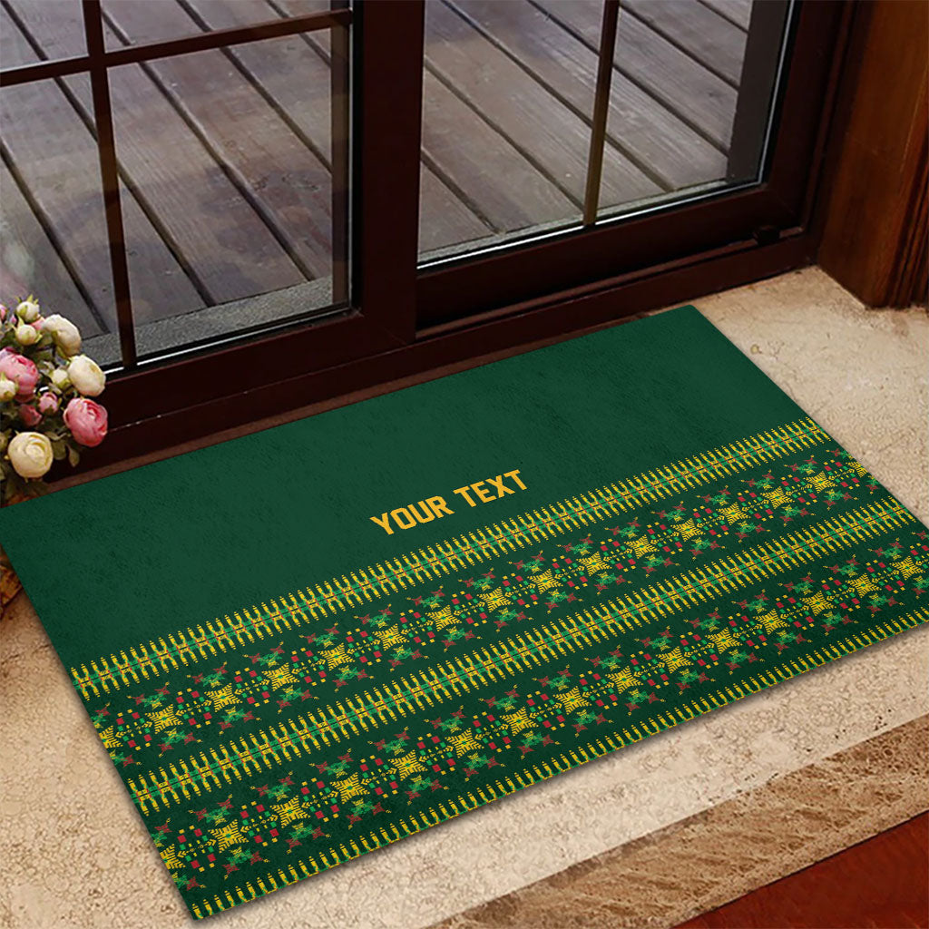 Custom Women’s Cricket Guyana Floral Series Rubber Doormat Rainforest Floral Geometry Motif