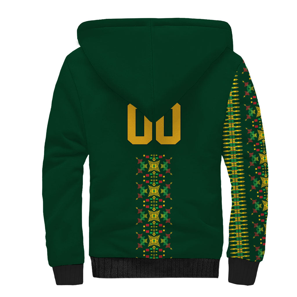 Custom Women’s Cricket Guyana Floral Series Sherpa Hoodie Rainforest Floral Geometry Motif