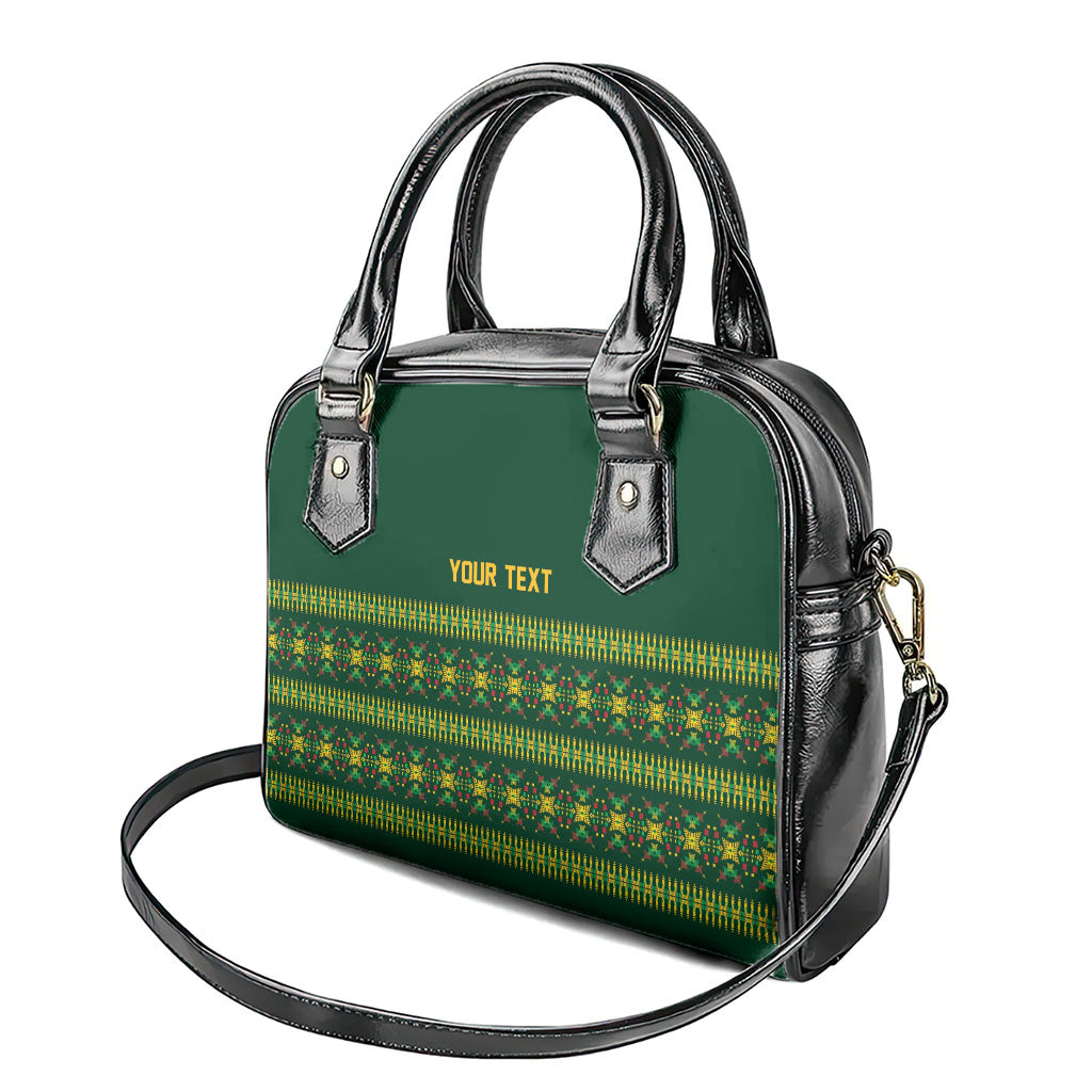 Custom Women’s Cricket Guyana Floral Series Shoulder Handbag Rainforest Floral Geometry Motif