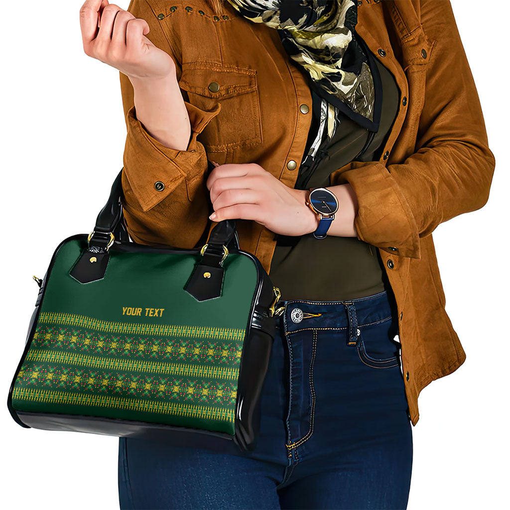 Custom Women’s Cricket Guyana Floral Series Shoulder Handbag Rainforest Floral Geometry Motif