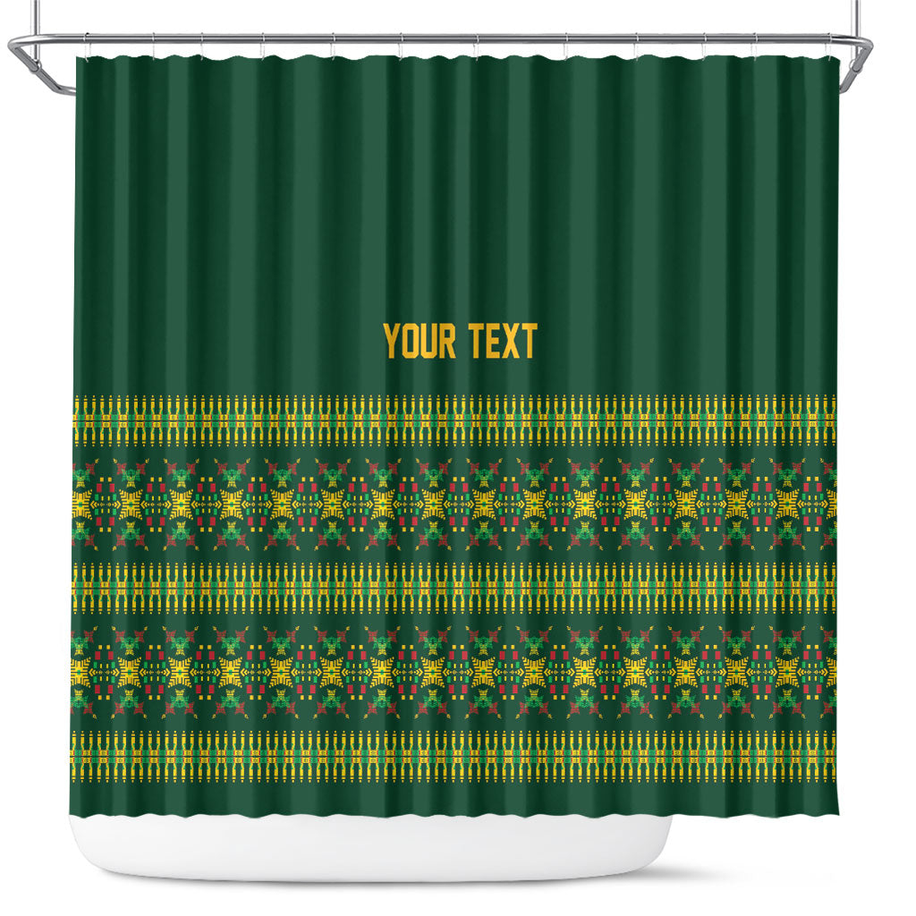 Custom Women’s Cricket Guyana Floral Series Shower Curtain Rainforest Floral Geometry Motif
