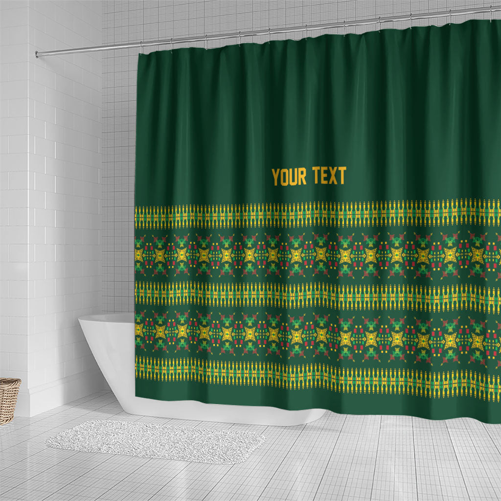 Custom Women’s Cricket Guyana Floral Series Shower Curtain Rainforest Floral Geometry Motif