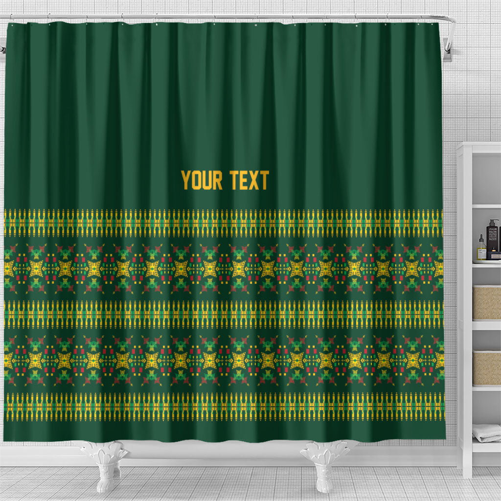 Custom Women’s Cricket Guyana Floral Series Shower Curtain Rainforest Floral Geometry Motif