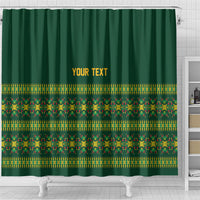 Custom Women’s Cricket Guyana Floral Series Shower Curtain Rainforest Floral Geometry Motif