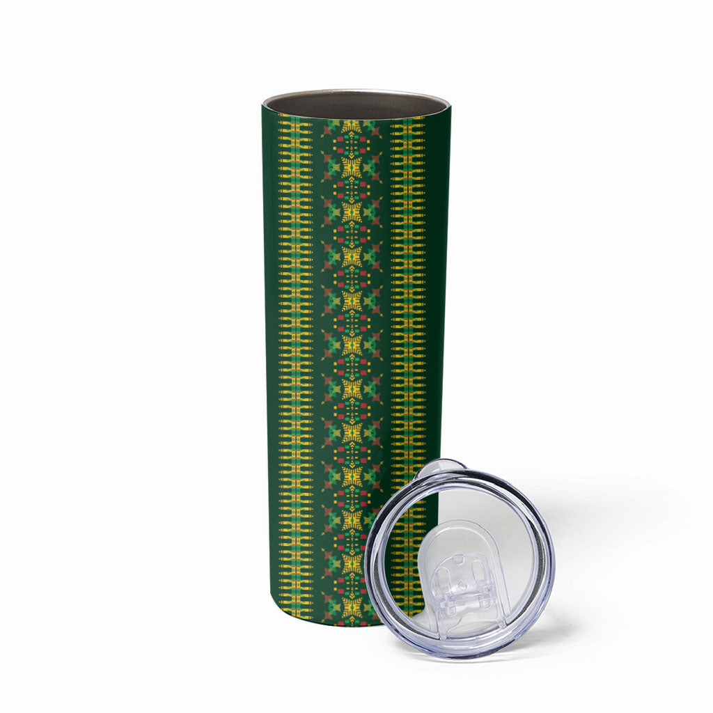 Custom Women’s Cricket Guyana Floral Series Skinny Tumbler Rainforest Floral Geometry Motif