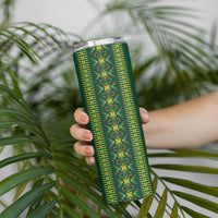 Custom Women’s Cricket Guyana Floral Series Skinny Tumbler Rainforest Floral Geometry Motif