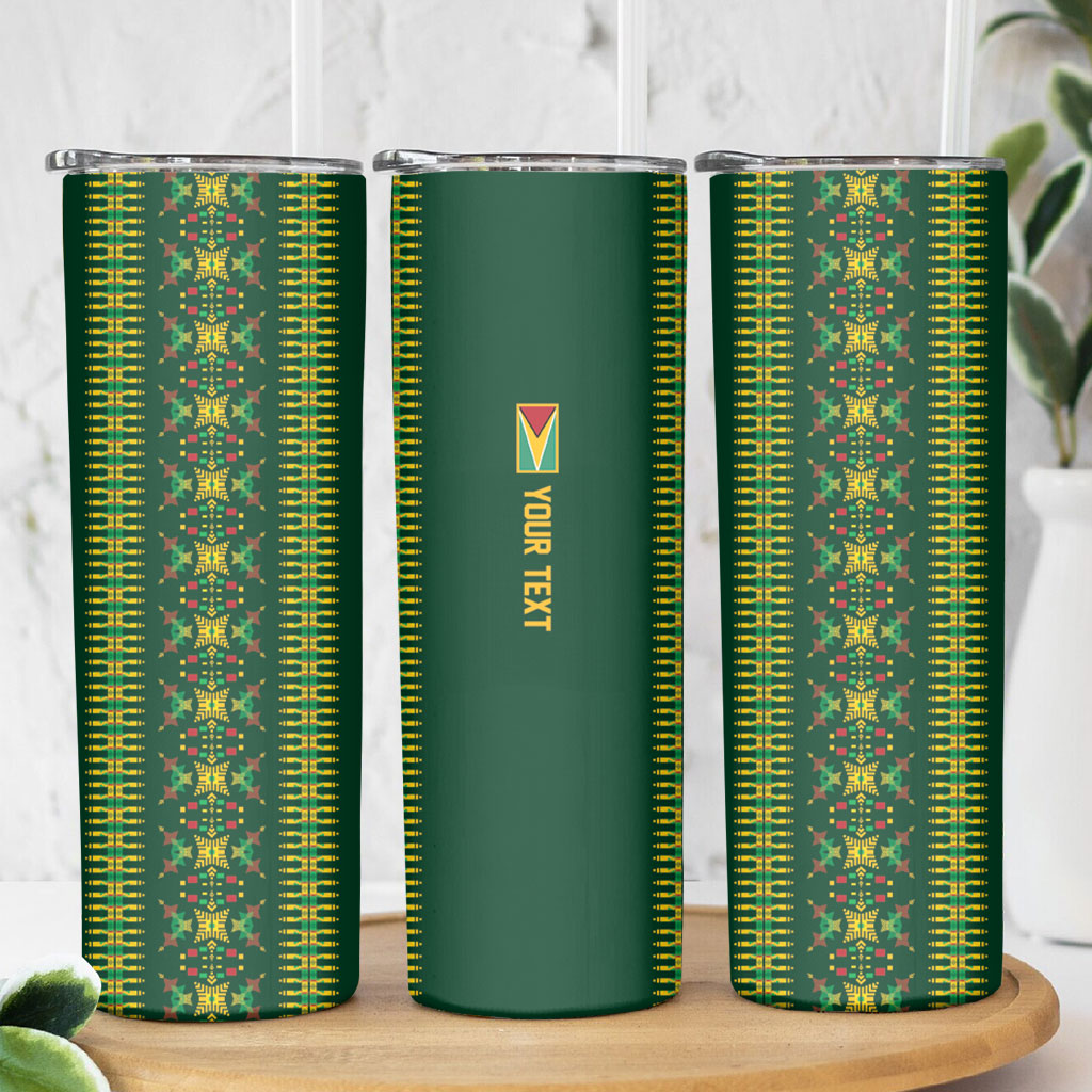 Custom Women’s Cricket Guyana Floral Series Skinny Tumbler Rainforest Floral Geometry Motif