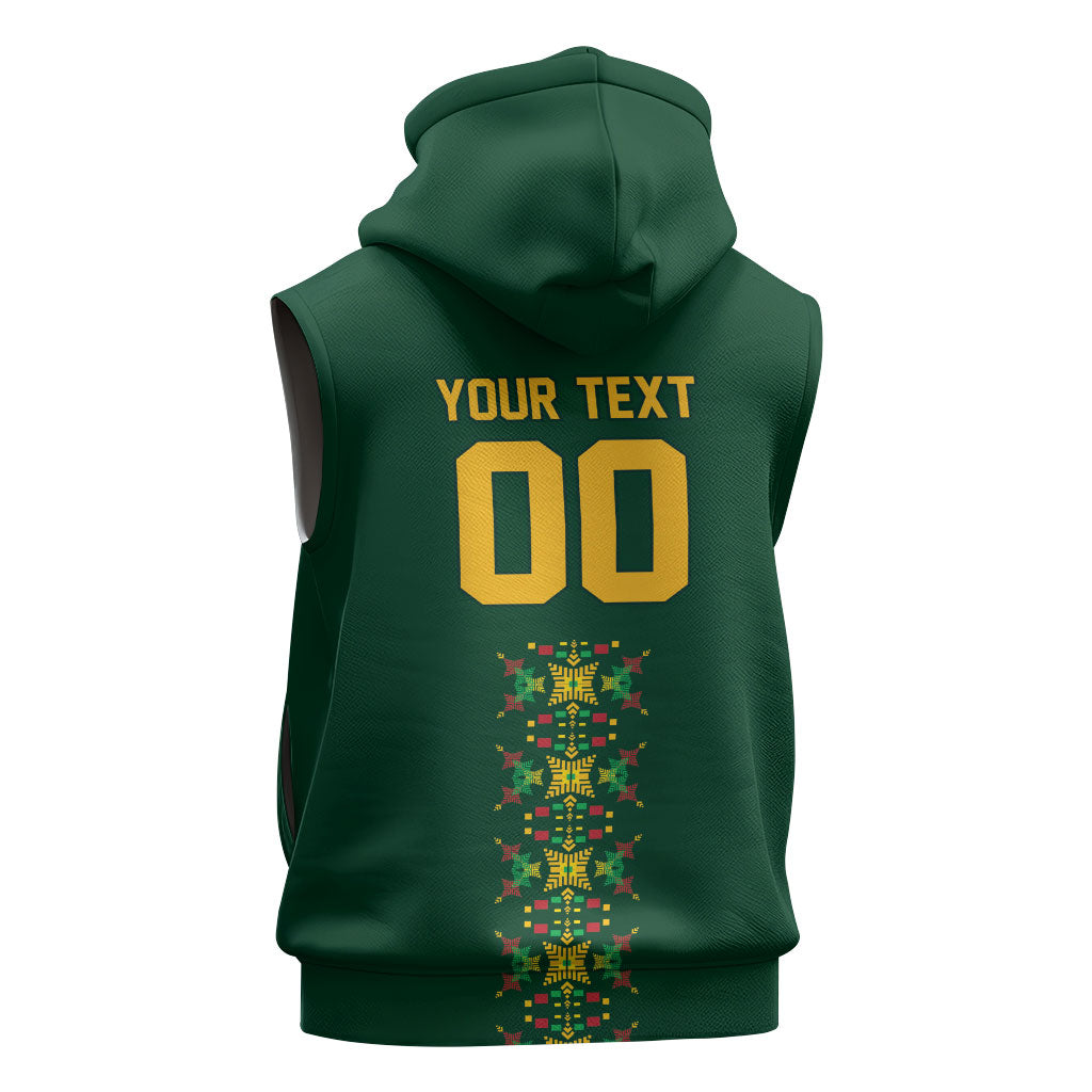 Custom Women’s Cricket Guyana Floral Series Sleeveless Hoodie Rainforest Floral Geometry Motif
