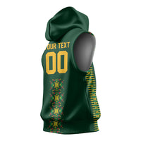 Custom Women’s Cricket Guyana Floral Series Sleeveless Hoodie Rainforest Floral Geometry Motif