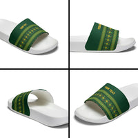 Custom Women’s Cricket Guyana Floral Series Slide Sandals Rainforest Floral Geometry Motif