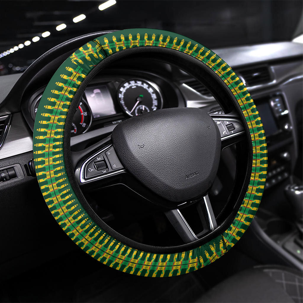 Women’s Cricket Guyana Floral Series Steering Wheel Cover Rainforest Floral Geometry Motif