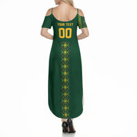 Custom Women’s Cricket Guyana Floral Series Summer Maxi Dress Rainforest Floral Geometry Motif
