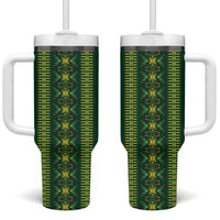 Custom Women’s Cricket Guyana Floral Series Tumbler With Handle Rainforest Floral Geometry Motif