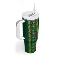 Custom Women’s Cricket Guyana Floral Series Tumbler With Handle Rainforest Floral Geometry Motif