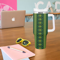 Custom Women’s Cricket Guyana Floral Series Tumbler With Handle Rainforest Floral Geometry Motif