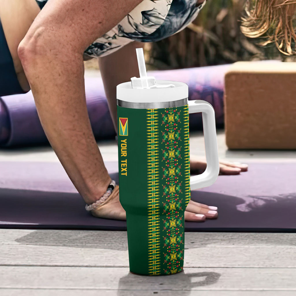 Custom Women’s Cricket Guyana Floral Series Tumbler With Handle Rainforest Floral Geometry Motif