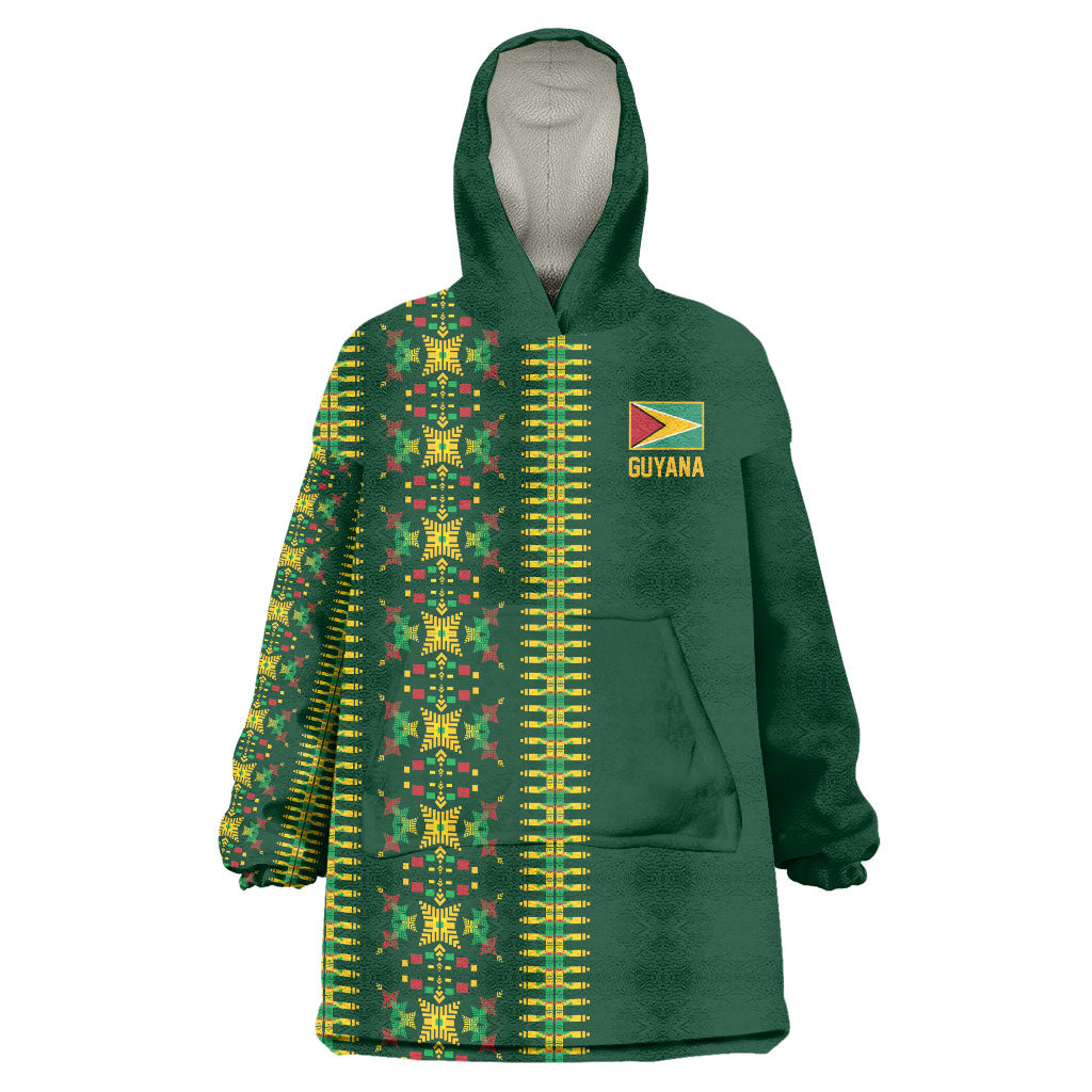 Custom Women’s Cricket Guyana Floral Series Wearable Blanket Hoodie Rainforest Floral Geometry Motif