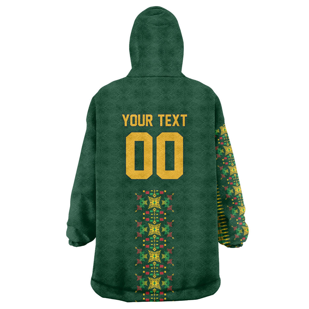 Custom Women’s Cricket Guyana Floral Series Wearable Blanket Hoodie Rainforest Floral Geometry Motif