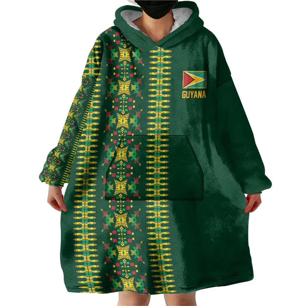 Custom Women’s Cricket Guyana Floral Series Wearable Blanket Hoodie Rainforest Floral Geometry Motif