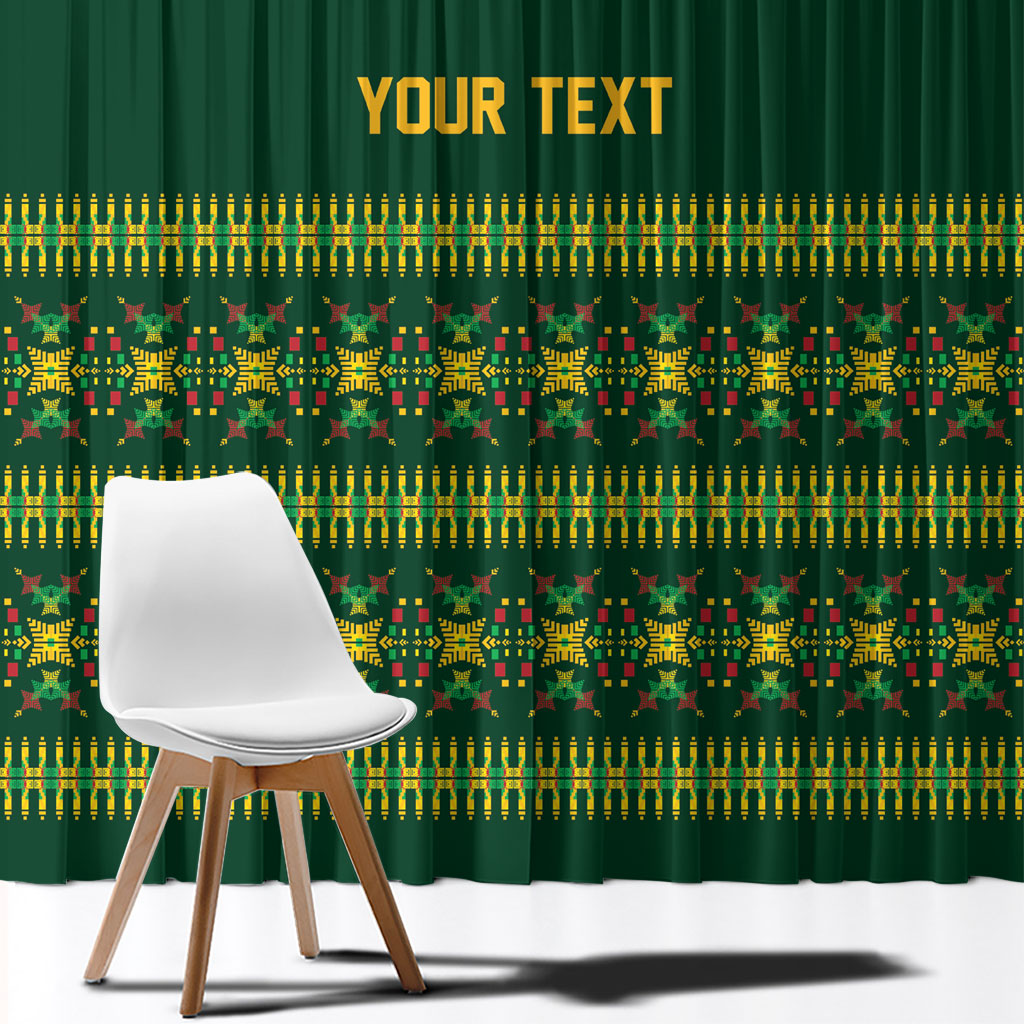 Custom Women’s Cricket Guyana Floral Series Window Curtain Rainforest Floral Geometry Motif