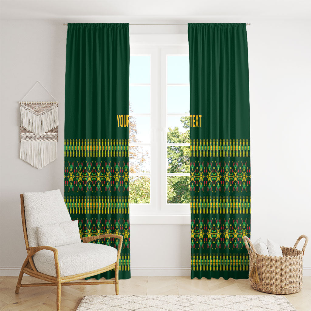 Custom Women’s Cricket Guyana Floral Series Window Curtain Rainforest Floral Geometry Motif