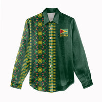 Custom Women’s Cricket Guyana Floral Series Women Casual Shirt Rainforest Floral Geometry Motif