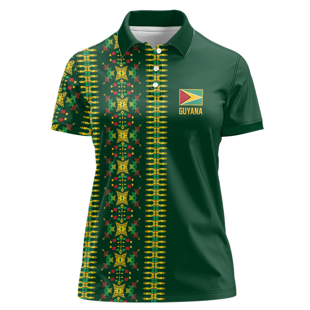 Custom Women’s Cricket Guyana Floral Series Women Polo Shirt Rainforest Floral Geometry Motif