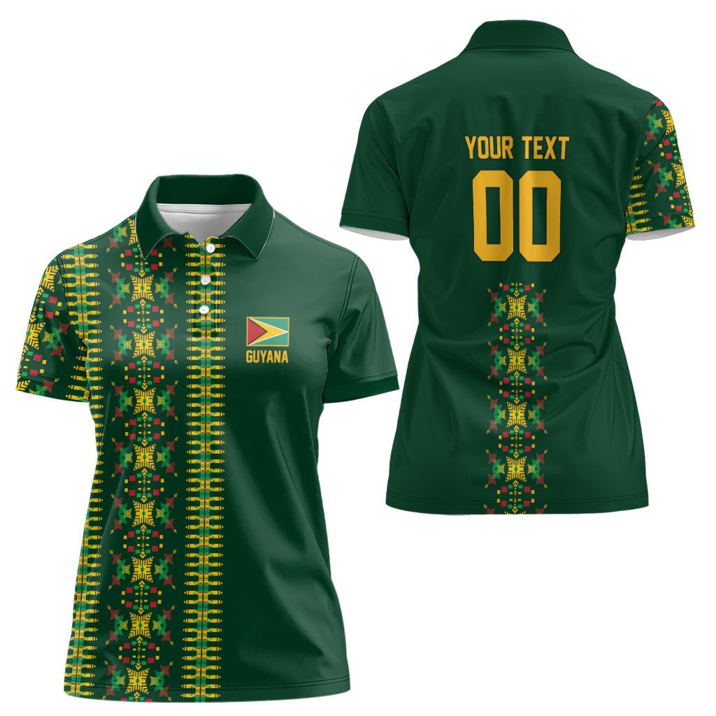 Custom Women’s Cricket Guyana Floral Series Women Polo Shirt Rainforest Floral Geometry Motif