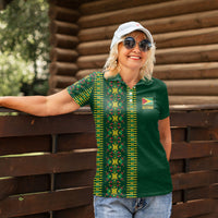 Custom Women’s Cricket Guyana Floral Series Women Polo Shirt Rainforest Floral Geometry Motif