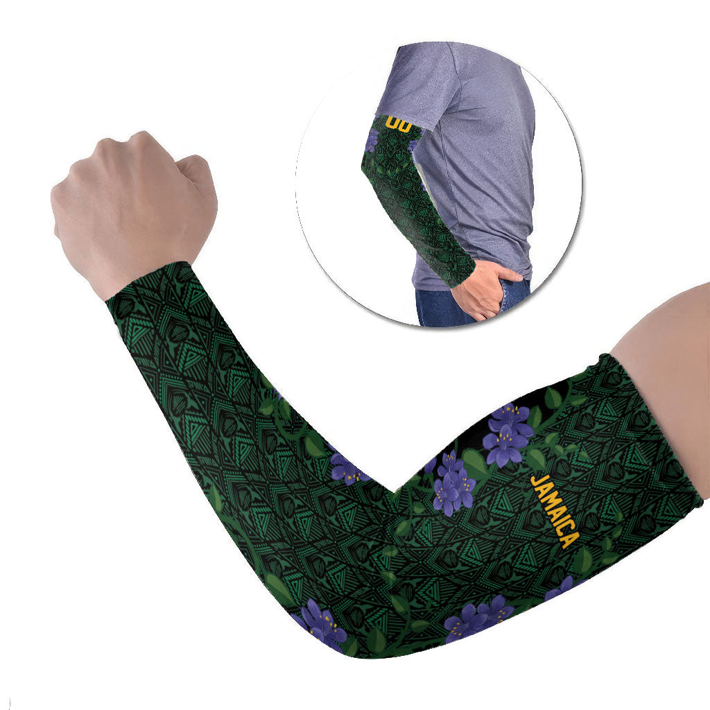 Custom Women’s Cricket Jamaica Floral Series Arm Sleeves Lignum Vitae Hummingbirds Geometric Ethnic
